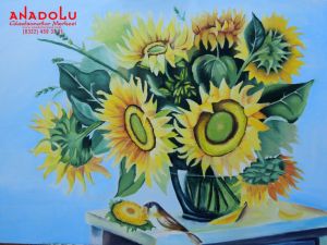 Ay Çiçeği Yağlı Boya Tablosu Gaziantepda