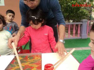 Çocuklarla Ebru Dersleri Başladı Gaziantepda