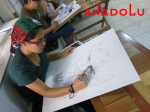 Karakalem Potre Çalışan Hobi Grubu Gaziantepda