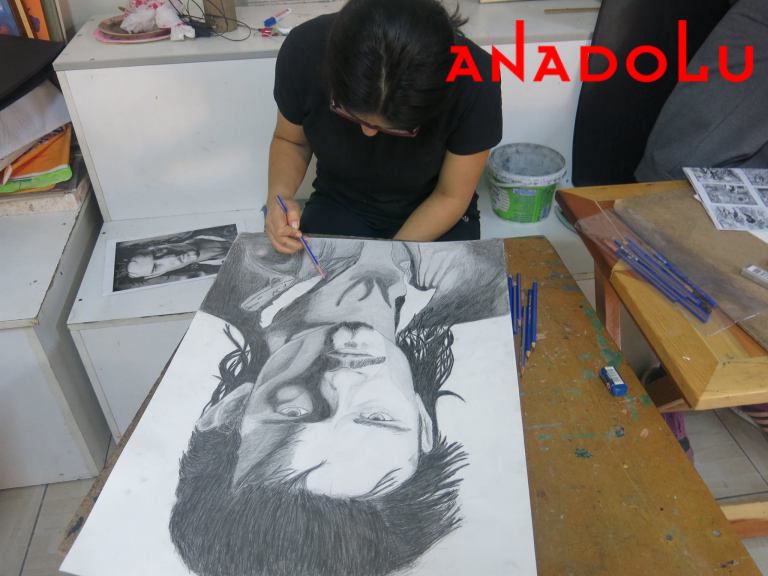 Karakalem Erkek Potre Çalışmaları Gaziantepda