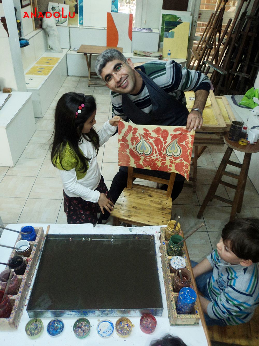 Çocuklar İçin Ebru Atölyeleri Gaziantepda
