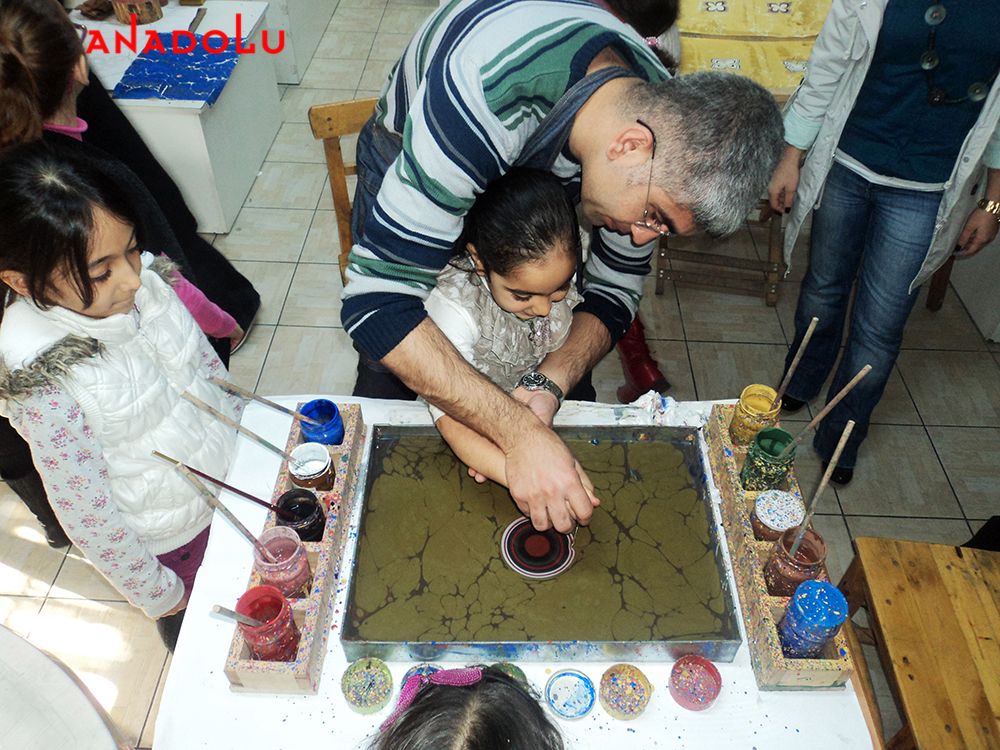Çocuklar İçin Ebru Atölyesi Gaziantepda