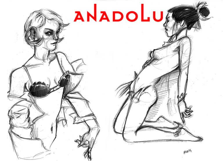 Karakalem Nü Çizimleri Gaziantepda